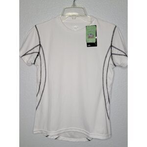 CC-UK Cycling Clothing Shirt Woman's Size Small White‎ w/ Black Piping Shirt